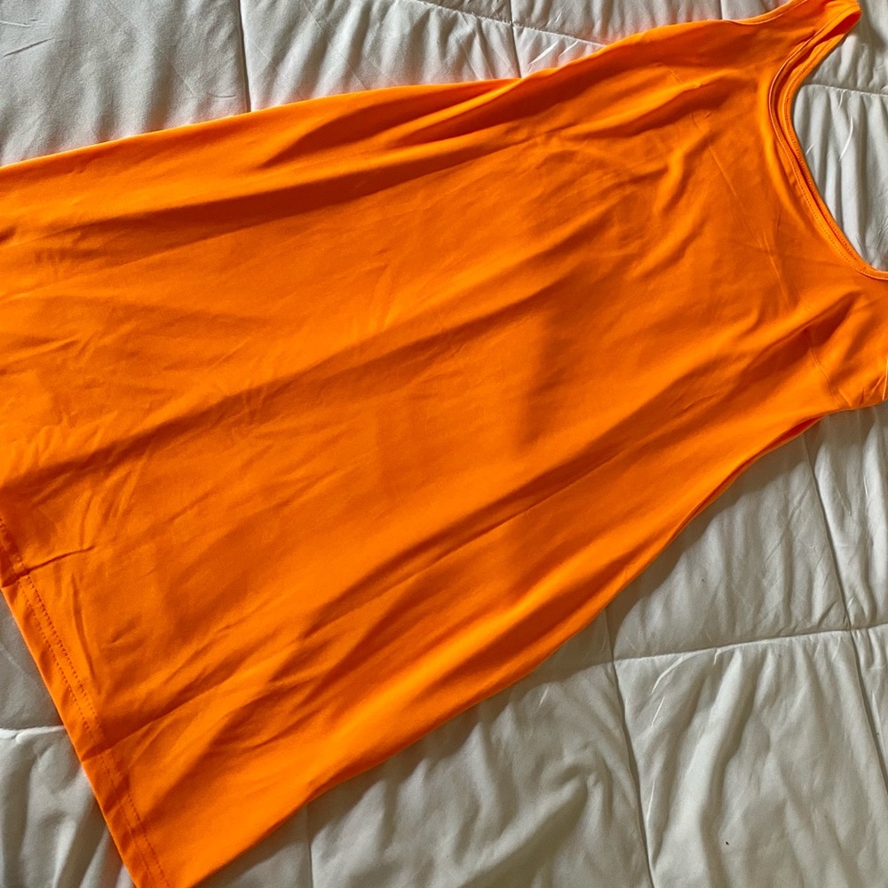 Bright Orange bodycon midi dress